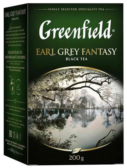 Чай черный Greenfield Earl Grey Fantasy листовой, с бергамотом, 200 г (еще в описании)