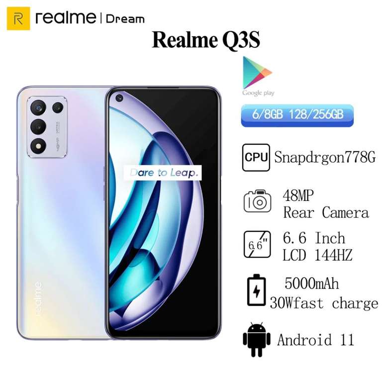 Смартфон Realme Q3s 6+128 Гб (14127₽ с купоном на 2500₽)