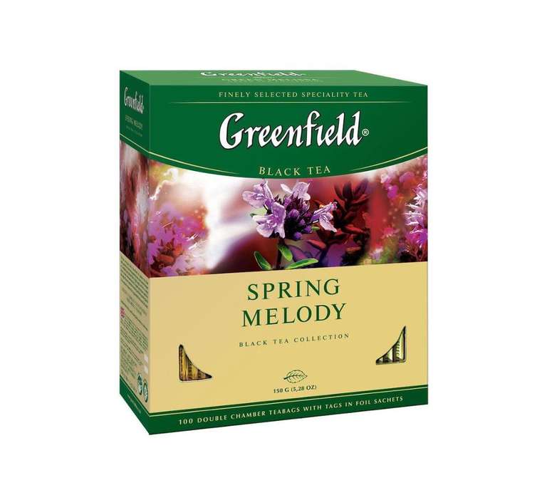 Чай Greenfield Spring Melody в пакетиках черный с ароматом фруктов и душистых трав 1,5*100