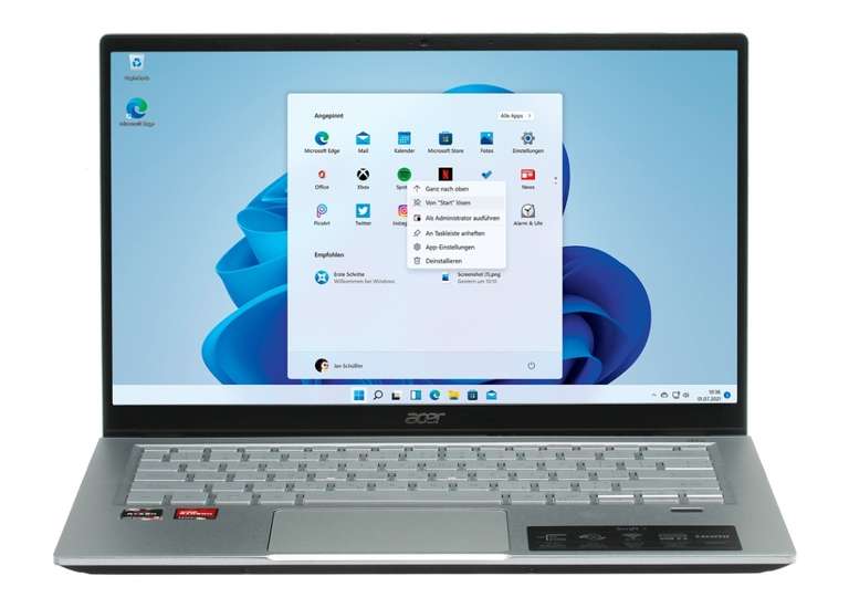 Ноутбук Acer Swift 3 SF314-43-R9B7 (14", IPS, AMD Ryzen 3 5300U, RAM 8 ГБ, SSD 256 ГБ, AMD Radeon Graphics , Windows 11)