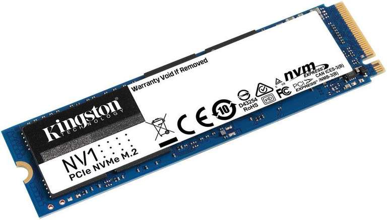 SSD накопитель Kingston NV1 SNVS/500G 500ГБ, M.2 2280, PCI-E x4, NVMe