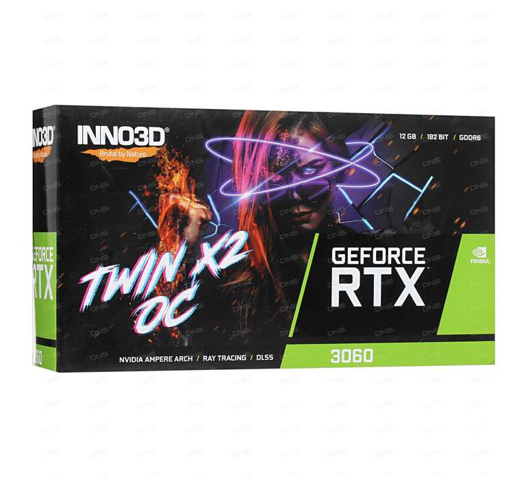 Видеокарта Inno3D GeForce RTX3060 Twin X2 LHR 12GB (из-за рубежа)