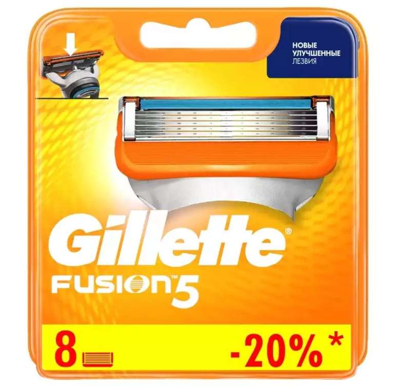 Сменные кассеты для бритья Gillette Fusion (8 шт.) Оригинал