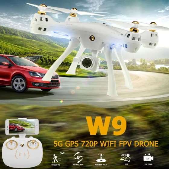Квадрокоптер ATTOP W9 GPS RC Drone с камерой 720P 5G Wi-Fi за 99$