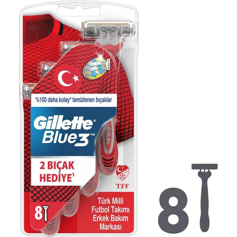 Gillette Blue3 8шт  специальный пакет со  сменными кассетами
