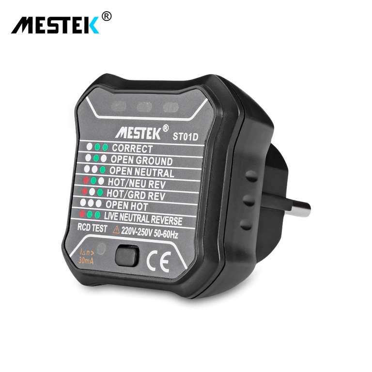 MESTEK ST01D RCD / GFCI тестер 220-250В ЕС Plug за 4.89$