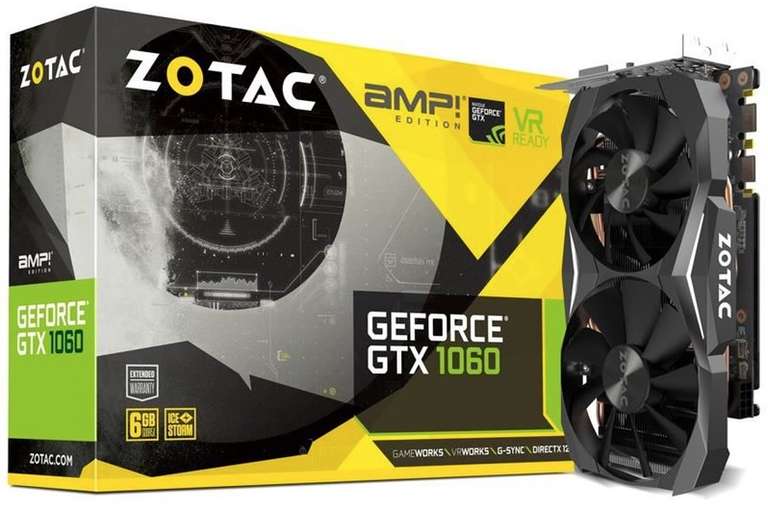 Видеокарта ZOTAC GeForce GTX 1060 AMP! Edition 6GB 6.0 GB OC Mid Range