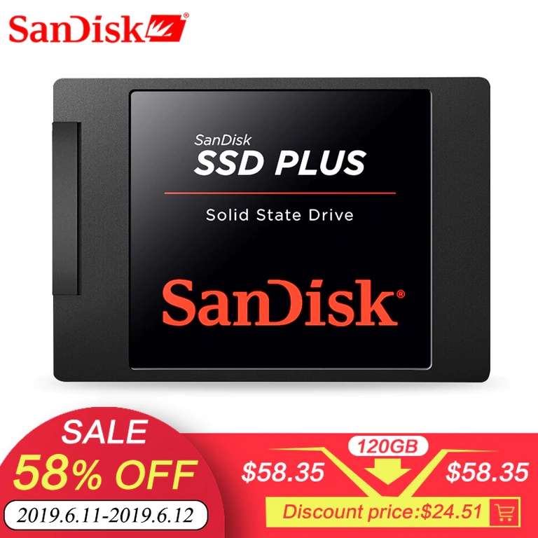 Sandisk SSD Plus SATA III 2,5 "120 ГБ 240 ГБ 480 ГБ
