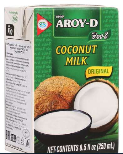 Aroy-d Кокосовое молоко 70% жирность 17-19%, 250 мл
