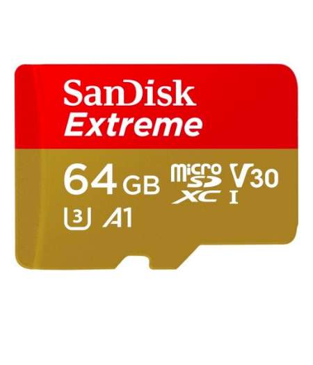Карта памяти MicroSDHC SanDisk Extreme 64Gb Class10 с адаптером 