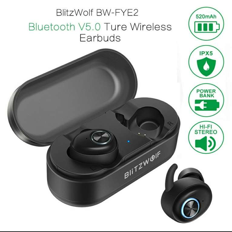 Blitzwolf BW-FYE2 TWS, спортивные наушники Bluetooth 5.0
