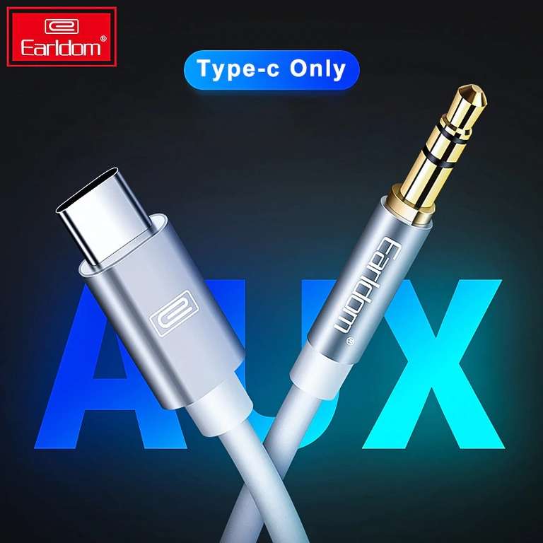 Aux кабель для девайсов с Type C за $2.99