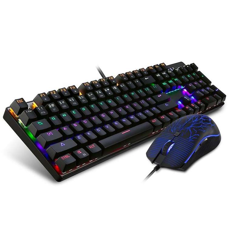 Комплект игровая мышь + клавиатура Motospeed CK666Rainbow