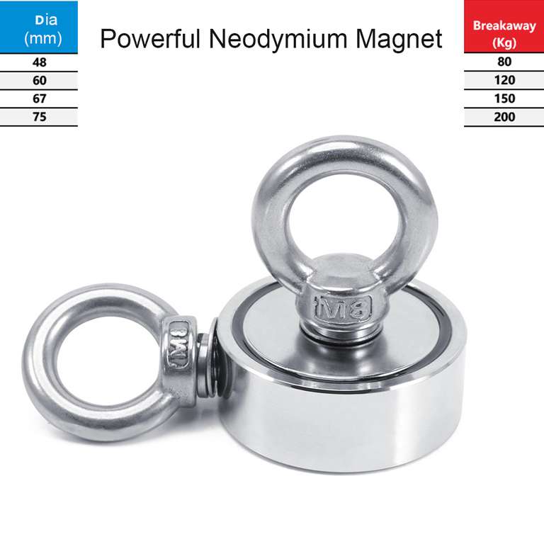 Односторонний поисковой магнит (неодимовый) 200 кг за 24.27$