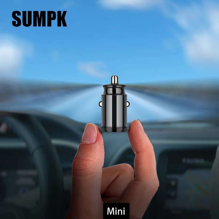 Автомобильное зарядное Sumpk (2 USB, 5V/3A) за 1,99$