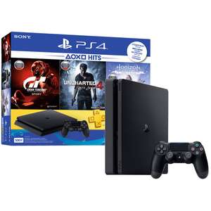 PS 4 Slim + Uncharted 4 + Horizon: Zero Dawn + Gran Turismo Sport + PS Plus 3 мес.