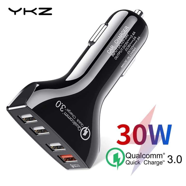 Автомобильное зарядное устройство 4USB QC3.0 от YKZ