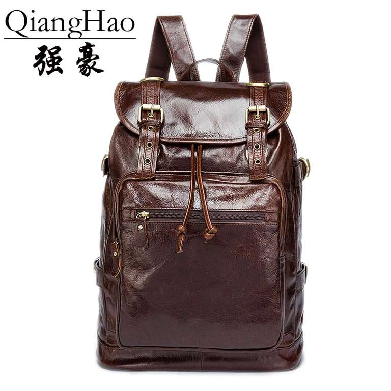 Кожаный рюкзак QiangHao
