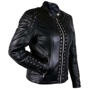 Черная женская куртка из натуральной кожи премиум-класса Xelement XS631 'Raven'