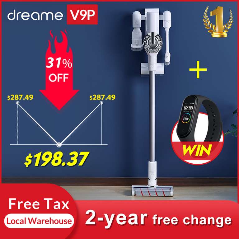 Турбопылесос Dreame V9P за $169