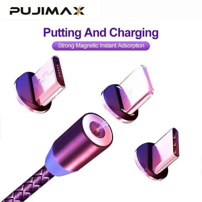 PUJIMAX Магнитный кабель 1м (Type-C или Micro USB)