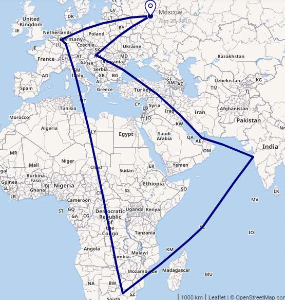 Трип в сентябре из Москвы. Венгрия, ОАЭ, Индия, Сейшелы, ЮАР, Германия в одной поездке за 53000 руб.
