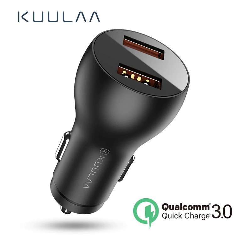 Быстрая автомобильная зарядка KUULAA 36 Вт (выходы USB + USB / USB + Type-C)