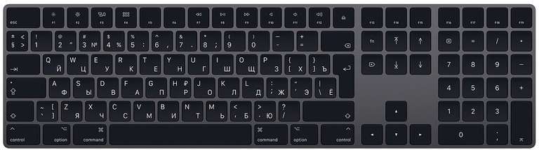 Клавиатура Apple Magic Keyboard с цифровой панелью, русская раскладка, «серый космос»