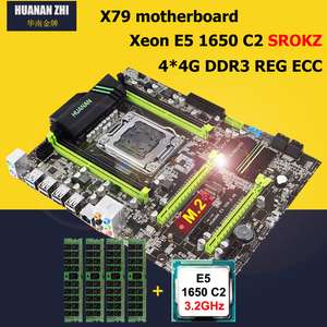 материнская плата Huanan ZHI x79+Xeon E5 1650 C2+DDR3 4*4 гб
