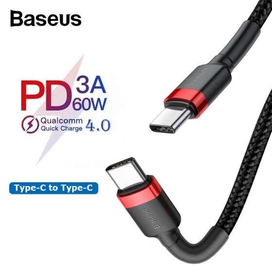 USB-кабель Baseus PD 3.0 60 Вт Type-C за 0.99$