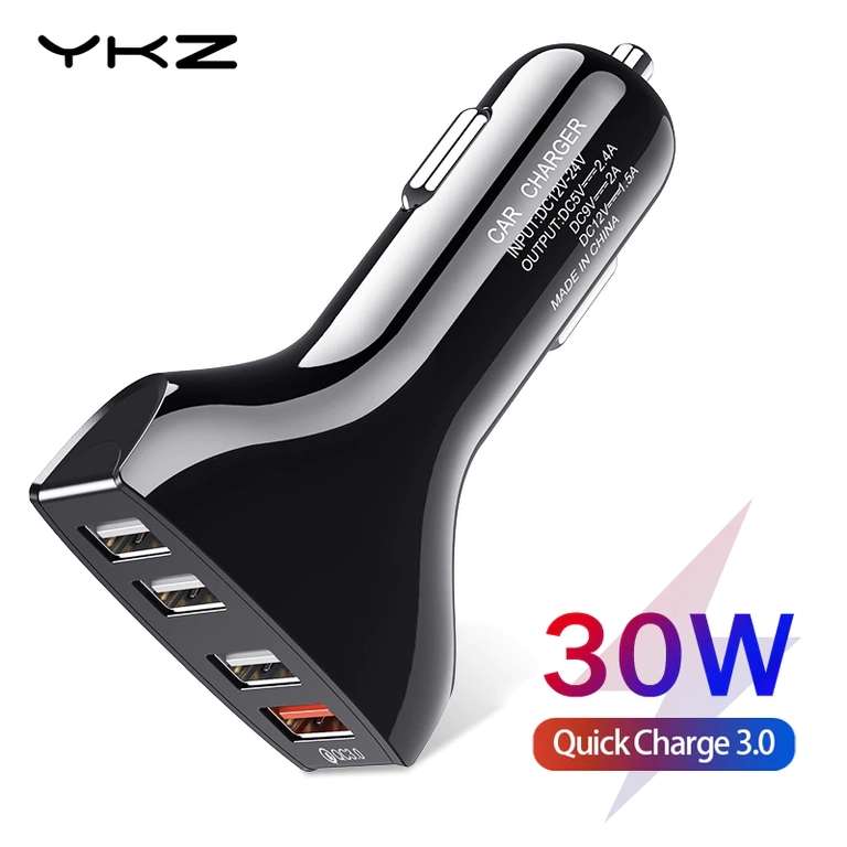 Автомобильная зарядка YKZ Quick Charge QC 3.0