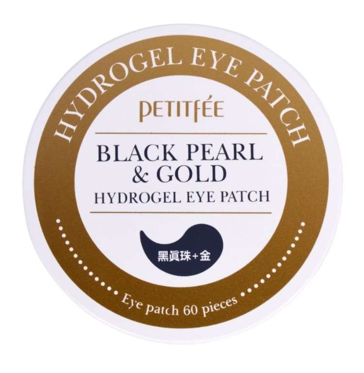 Petitfee Гидрогелевые патчи с экстрактом черного жемчуга и био- частицами золота для кожи вокруг глаз, 60шт