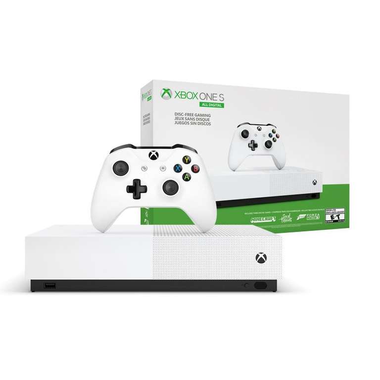 Microsoft Xbox One S All-Digital Edition 1TB + Minecraft + Sea of Thieves + Forza Horizon 3