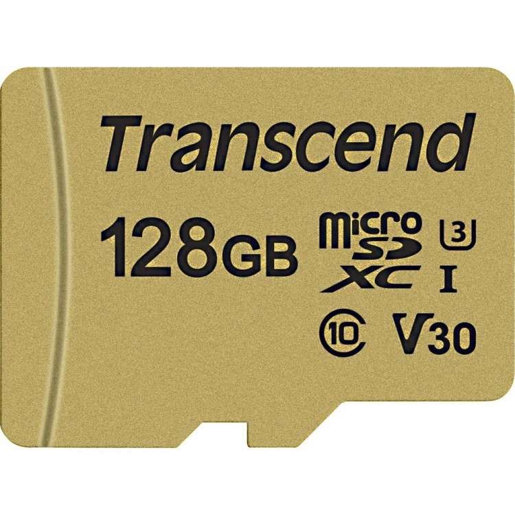 Карта памяти micro SDXC 128Gb Transcend 500S UHS-I U3 V30 (95/60 MB/s)