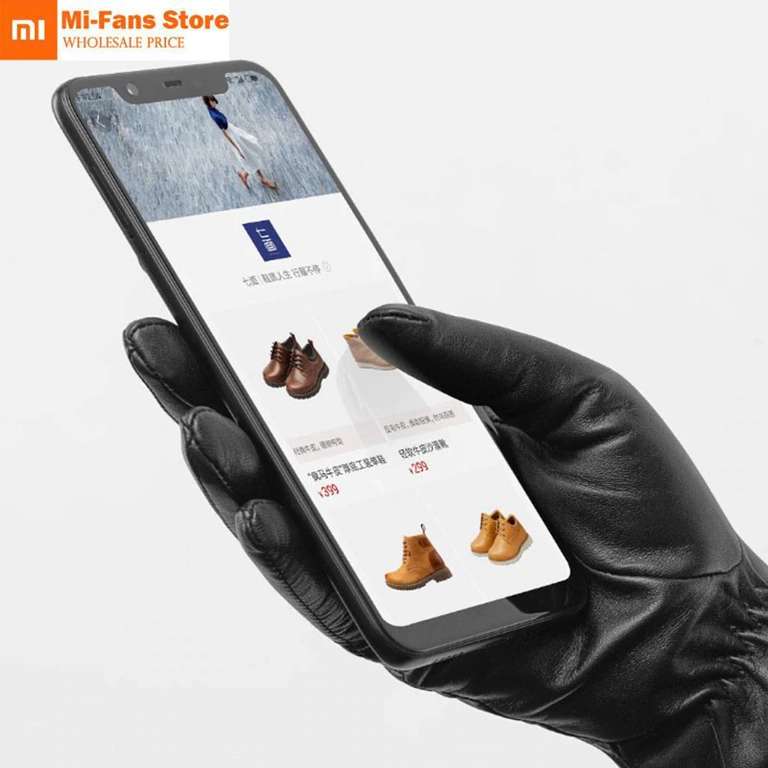Зимние кожаные перчатки для сенсорного экрана Xiaomi Mijia Qimian