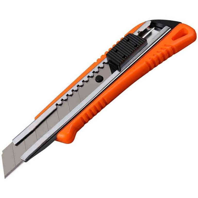 Большой канцелярский нож 18mm HF-8210118 с металлическими направляющими за 0.99$
