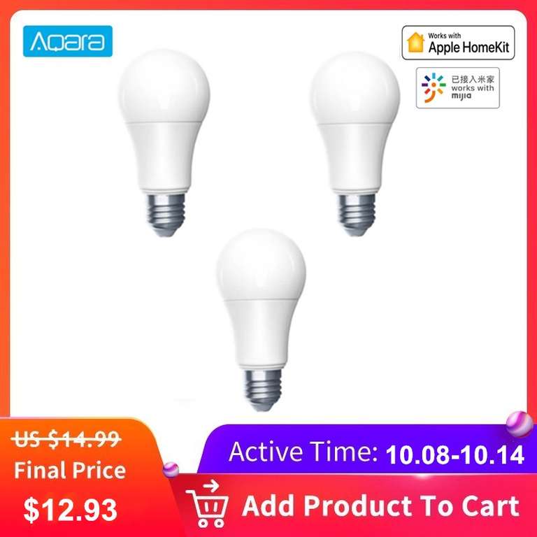 Светодиодная лампа Aqara LED Smart Bulb 9W E27 за 11.93$
