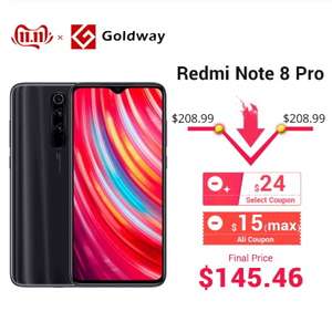 [11.11] Xiaomi Redmi Note 8 Pro 6/64 (с купонами цена 145.46$ за CN Version и 166.58$ за Global)
