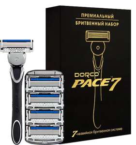 Подарочный набор dorco pace7 + сменные кассеты 5шт .