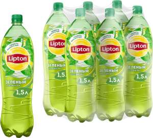 Lipton Ice Tea Зеленый холодный чай, 6 штук по 1,5 л