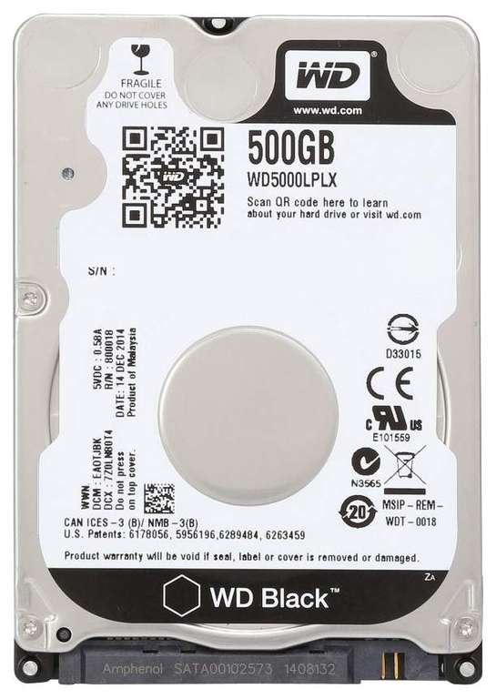 Жесткий диск HDD WD Black 500GB 2.5"