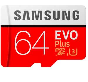 Samsung microSDXC Class 10 EVO+ V2 64GB карта памяти с адаптером