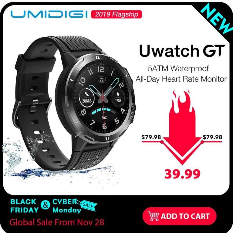 [29.11]Umidigi Uwatch GT SmartWatch 5ATM