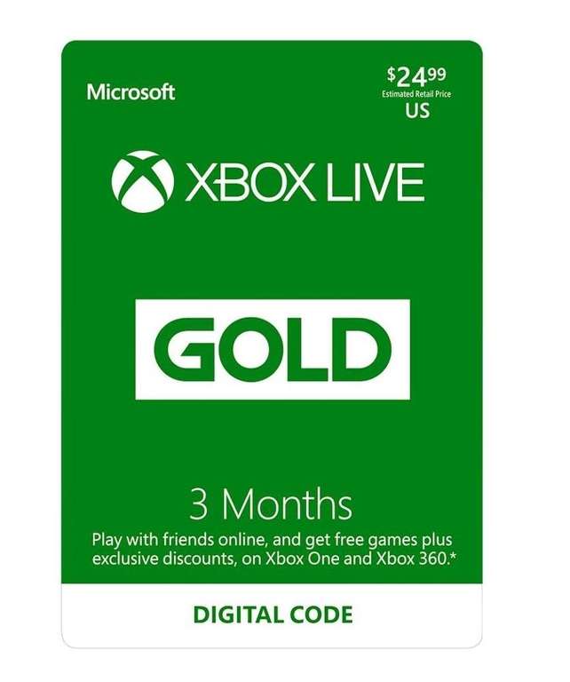 Microsoft - Xbox Live 3 Month Gold Membership [Digital] + прочее.