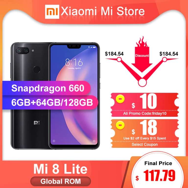 [29.11] Xiaomi Mi 8 Lite 6/64 за $117,79