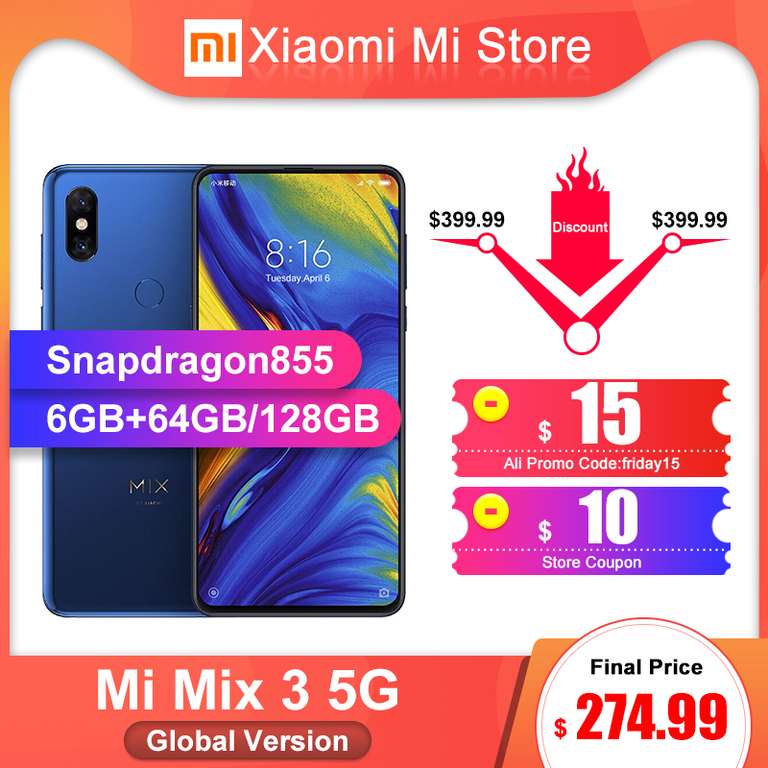 Смартфон Xiaomi Mi Mix 3 5G за 298$