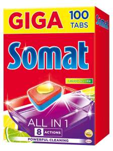 100 таблеток для ПММ Somat All in One, лимон & лайм