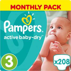 Pampers Подгузники Active Baby-Dry 6-10 кг Midi 208 шт