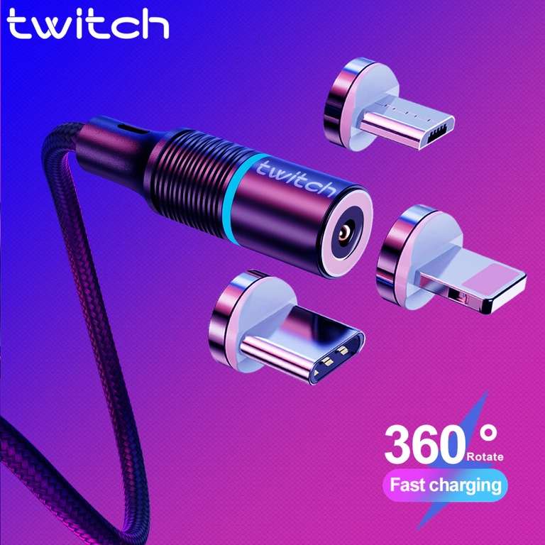 Магнитный кабель Twitch (Type-C, Micro-USB, Lightning)