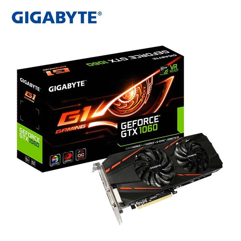 Видеокарта GIGABYTE GeForce GTX 1060 G1 GAMING 6G за 299$